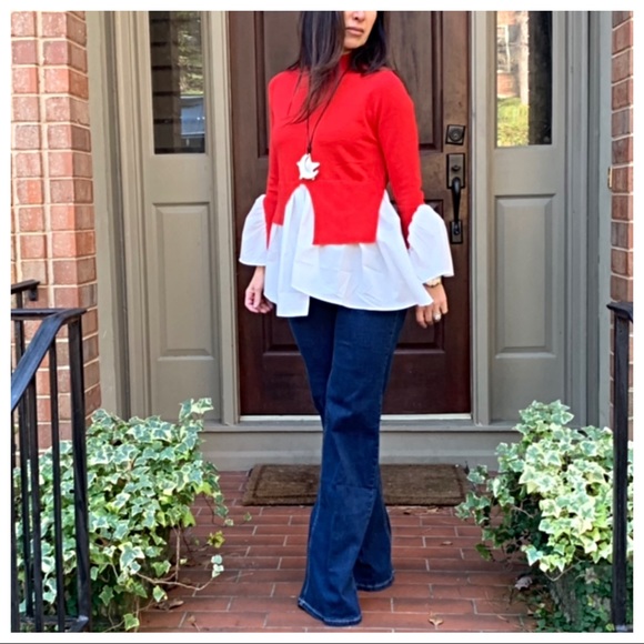 ✨LAST ONE ✨PARIS✨Red Stunning shirted sweater - Picture 2 of 8